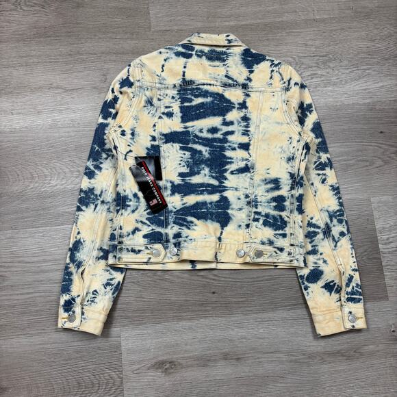 NWT VTG Polo Jeans Co Ralph Lauren Indigo Reverse Tie Dye Denim Jacket Small - Picture 3 of 8